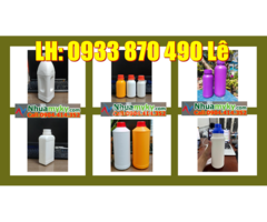 Chai nhựa 500ml vuông vàng, chai hóa chất 250ml màu trắng trong