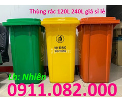 Địa chỉ phân phối thùng rác nhựa giá rẻ, thùng rác 120L 240L 660L chất lượng- lh 0911082000