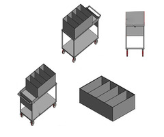 Xe đẩy 2 tầng KT: W550xD1100xH650