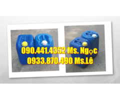 Thùng nhựa 20 lít vuông đỏ, can 25 lít vàng, can nhựa 10 lít đựng thành phần thuốc trừ sâu