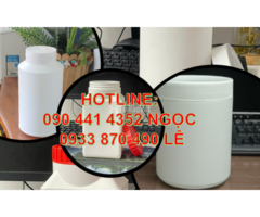 Hủ nhựa 2 ký đựng hóa chất, hộp nhựa 1KG tròn, hủ nhựa 500g nắp vặn
