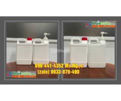 Can nhựa 5 lít vuông đen đựng hóa chất y tế, can nhựa 2 lít nắp nhấn