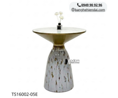 Bàn trà mặt đá viền inox vàng TS16001-05E / TS16002-05E tại HCM