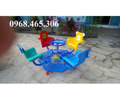 Đu quay ghế gấu mầm non, đu quay 4 ghế gấu