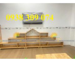 Kệ tủ gỗ trẻ em mầm non, kệ gỗ montessori cho lớp mầm non