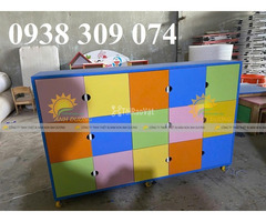 Tủ cặp dép mầm non 8 ô, tủ đựng balo mầm non - 3