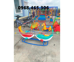 Bập bênh lò xo trẻ em, bập bênh sắt trẻ mầm non, bập bênh thiên nga