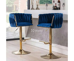 Ghế quầy bar nệm vải nhung chân thép mạ màu vàng CB2162B-F tại HCM - 2