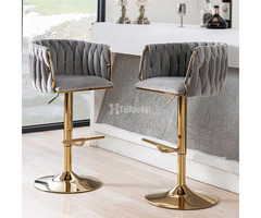 Ghế quầy bar nệm vải nhung chân thép mạ màu vàng CB2162B-F tại HCM - 3