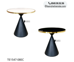 Bàn cafe mặt đá tròn viền inox mạ màu vàng TE1547-08EC tại HCM