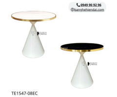 Bàn cafe mặt đá tròn viền inox mạ màu vàng TE1547-08EC tại HCM - 2