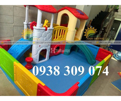 Nhà banh nhựa lắp ráp trẻ em, quây bóng nhựa mầm non - 2