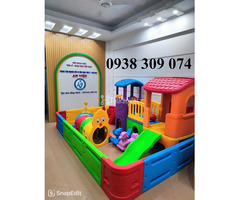 Nhà banh nhựa lắp ráp trẻ em, quây bóng nhựa mầm non - 4