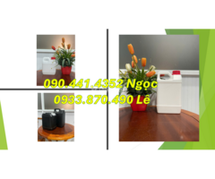 Bình nhựa 1 lít tròn, can 2 lít vuông trắng, can 5 lít màu sắc theo yêu cầu