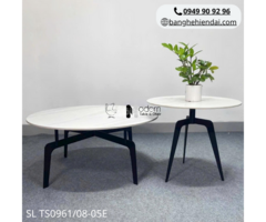 Bộ bàn trà cặp đôi mặt đá tròn chân sắt SL TS0961/08-05E tại HCM - 2