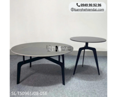 Bộ bàn trà cặp đôi mặt đá tròn chân sắt SL TS0961/08-05E tại HCM - 3