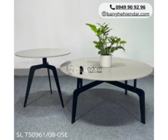 Bộ bàn trà cặp đôi mặt đá tròn chân sắt SL TS0961/08-05E tại HCM - 4
