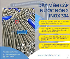 Dây dẫn nước, dây dẫn nước nóng lạnh inox, dây cấp bình nóng lạnh, dây mềm cấp nước thép không gỉ - 3