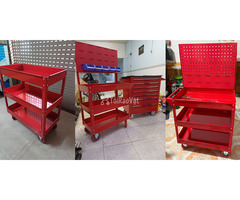 Xe đẩy 3 ngăn – Bảng treo khay nhựa KT: 738×570, Xe đẩy