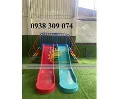 Cầu trượt đôi 2 máng song song, cầu trượt máng đôi composite - 3