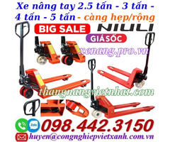 Xe nâng tay NIULI càng hẹp/càng rộng tải nâng 2.5 tấn - 3 tấn - 4 tấn - 5 tấn