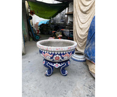 Chậu xi măng thủ công , chậu cẩn miểng , khảm sành sứ - 3