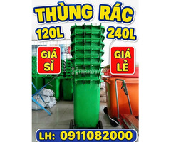 Thùng Rác Công Nghiệp Giá Tận Xưởng- thùng rác 120L 240L giá rẻ- lh 0911082000