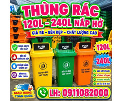 Thùng Rác Công Nghiệp Giá Tận Xưởng- thùng rác 120L 240L giá rẻ- lh 0911082000 - 2