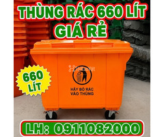 Thùng Rác Công Nghiệp Giá Tận Xưởng- thùng rác 120L 240L giá rẻ- lh 0911082000 - 3